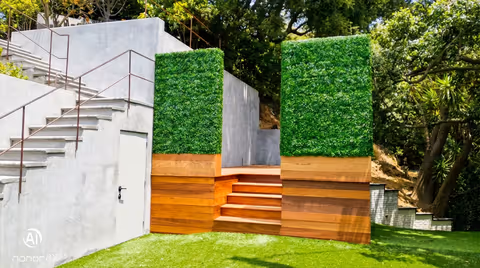 Artificial boxwood hedges for backyard privacy in Brentwood, CA image 6