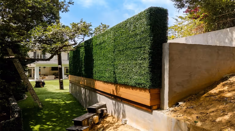 Artificial boxwood hedges for backyard privacy in Brentwood, CA image 10