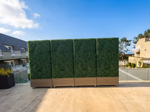 L'Auberge Del Mar: mobile artificial hedges for oceanfront wedding privacy image 6